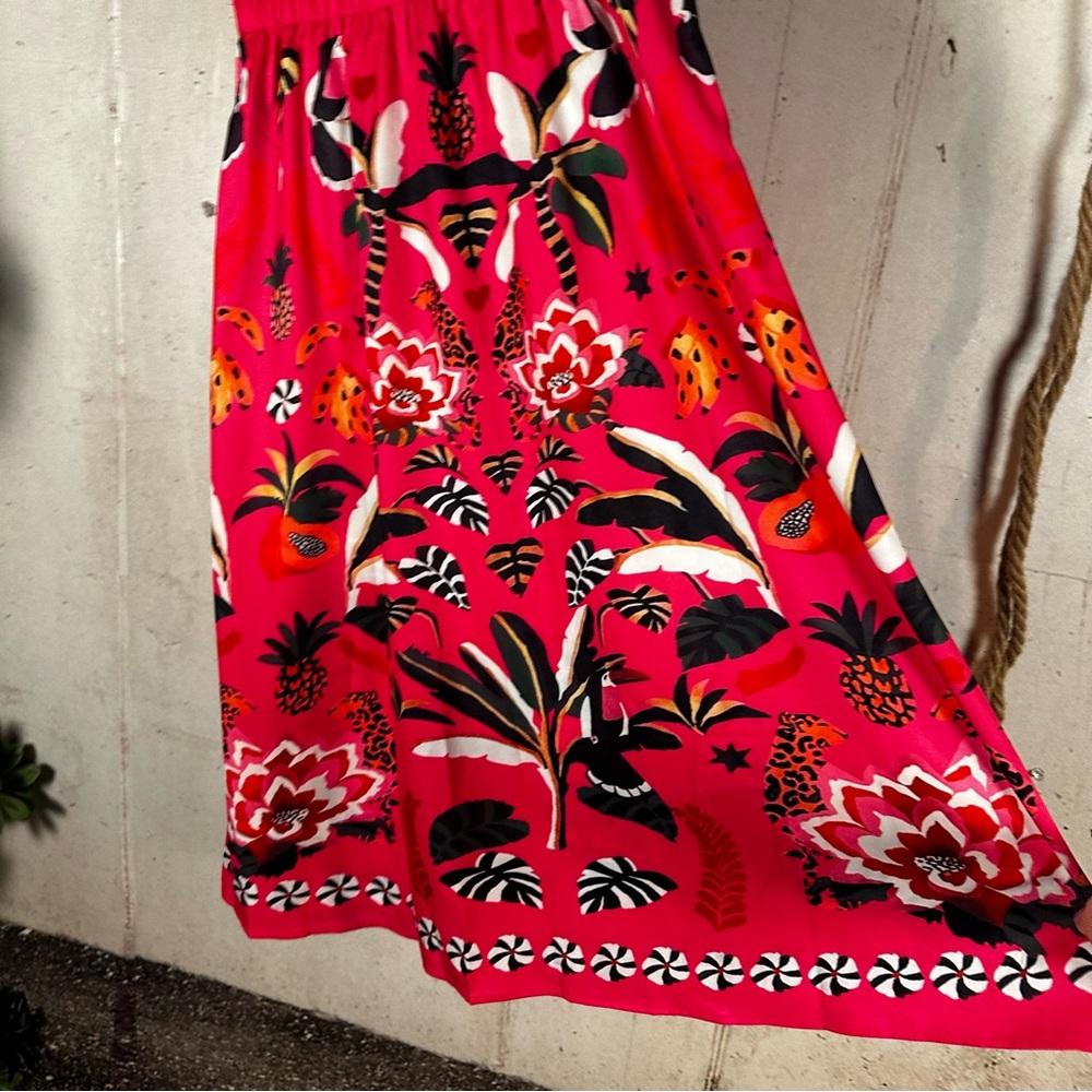 Pink floral a-line‎ midi skirt size S NWOT - Picture 4 of 10